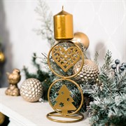 Подсвечник кованый на одну свечу золотой 607-068G - фото 61090