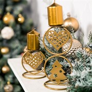 Подсвечник кованый на одну свечу золотой 607-068G - фото 61091