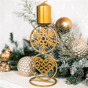 Подсвечник на одну свечу золотой металл 607-067G - фото 61094