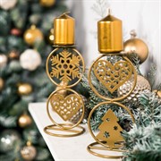 Подсвечник на одну свечу золотой металл 607-067G - фото 61095