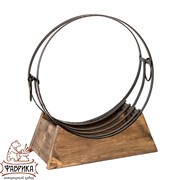 Дровница круглая металлическая на деревянной подставке 500-34 - фото 6109