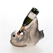 Держатель для бутылок Заяц лежит полистоун высота 35см U09191-Gray - фото 61119