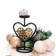 Подсвечник Сердце настольный на одну свечу металл 607-025 - фото 61130