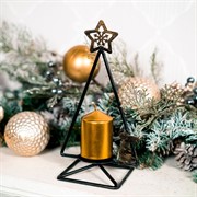 Подсвечник новогодний Ёлка металл чёрный 660-018B - фото 61133