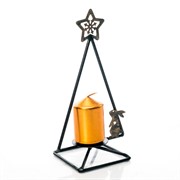 Подсвечник новогодний Ёлка металл чёрный 660-018B - фото 61134