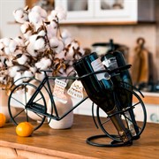 Бутылочница настольная Велосипед на 2 бутылки кованая длина 58см 590-117 - фото 61142