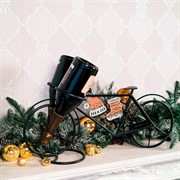 Бутылочница настольная Велосипед на 2 бутылки кованая длина 58см 590-117 - фото 61143