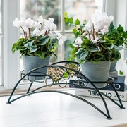 Подставка под 2 кашпо на подоконник чёрно-золотая металл 140-982BG - фото 61155