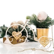 Подставка под цветы на подоконник Велосипед белый металл 950-040WG - фото 61175