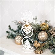 Подсвечник на одну свечу металлический белый 607-069W - фото 61433