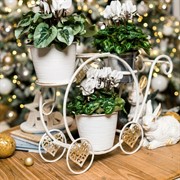 Подставка на подоконник на 4 цветка бело-золотая металл 510-312WG - фото 61439