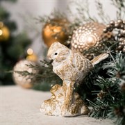 Фигурка Птичка бело-золотая полистоун высота 11см U08952-WG - фото 61460