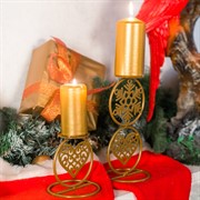 Подсвечник Сердце настольный на одну свечу золотой 607-065G - фото 61581