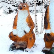 Фигура садовая Медведица на пне большая высота 140см F07147 - фото 61669