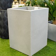 Кашпо Стони Грей 26л высокое 38х38 h54см серый камень - фото 61725
