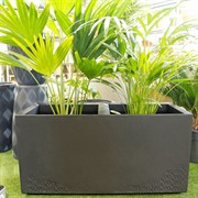 Кашпо Каро Эко ресайклед квадратное на колесиках 80х40 см 72л черный - фото 61731