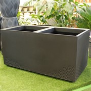 Кашпо Каро Эко ресайклед квадратное на колесиках 80х40 см 72л черный - фото 61732