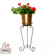 Цветочница напольная на 1 цветок кованая чёрно-золотая 25-012 - фото 6175