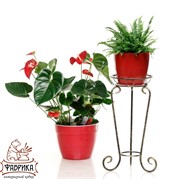 Цветочница напольная на 1 цветок кованая чёрно-золотая 25-012 - фото 6176