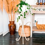 Подставка напольная под 1 цветок металл белая высота 66см 401-010IG - фото 61805