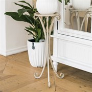 Подставка напольная под 1 цветок металл белая высота 66см 401-010IG - фото 61808