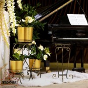 Цветочница напольная на 1 цветок кованая чёрно-золотая 25-012 - фото 6180