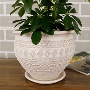 Горшок ЧУГУНОК Кружева капучино 21см 2,6л - фото 61893