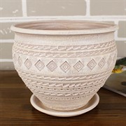 Горшок ЧУГУНОК Кружева капучино 21см 2,6л - фото 61894