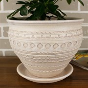 Горшок ЧУГУНОК Кружева капучино 28см 6,1л - фото 61896