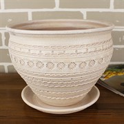 Горшок ЧУГУНОК Кружева капучино 28см 6,1л - фото 61897