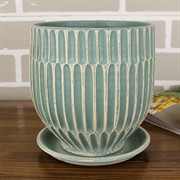 Горшок РИТМ 2,5л овал бирюза 15см - фото 61911