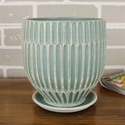 Горшок РИТМ 3,5л овал бирюза 18см - фото 61913