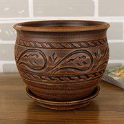 Горшок УЮТ шоколадный 20см - фото 61947