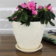 Горшок ВИНИЛ 1л бутон беж 12см - фото 61952