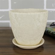 Горшок ВИНИЛ 1л бутон беж 12см - фото 61953