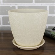 Горшок ВИНИЛ 2л бутон беж 15см - фото 61955