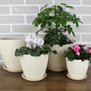 Горшок ВИНИЛ 5,4л бутон беж 21см - фото 61960