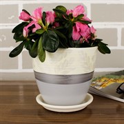 Набор горшков РОСПИСЬ бутон дижон желтый 4шт - фото 61979