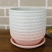 Горшок ЗЕФИР 3,2л цилиндр мятный-розовый 19см - фото 61991