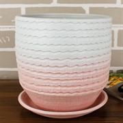 Горшок ЗЕФИР 6л цилиндр мятно-розовый 21см - фото 61993