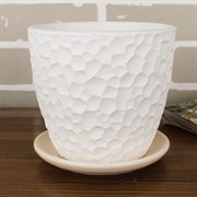 Горшок БУТОН 1,3л манго белый 14см - фото 62016