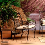 Кресло кованое черное с мягким сиденьем 303-30 - фото 6205