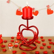 Подсвечник под одну свечу сердце металл 607-21-R - фото 62128