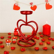 Подсвечник под одну свечу сердце металл 607-21-R - фото 62130