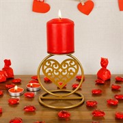 Подсвечник Сердце настольный на одну свечу золотой 607-065G - фото 62132