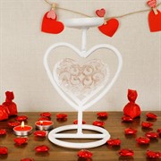 Подсвечник Сердце настольный на одну свечу металл 607-025 - фото 62145