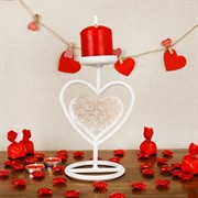 Подсвечник Сердце настольный на одну свечу металл 607-025 - фото 62146