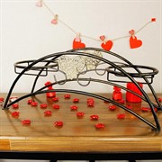 Подставка под 2 кашпо на подоконник чёрно-золотая металл 140-982BG - фото 62156