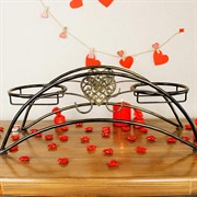 Подставка под 2 кашпо на подоконник чёрно-золотая металл 140-982BG - фото 62157