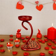 Подсвечник Сердце настольный на 1 свечу красный 607-019R - фото 62176